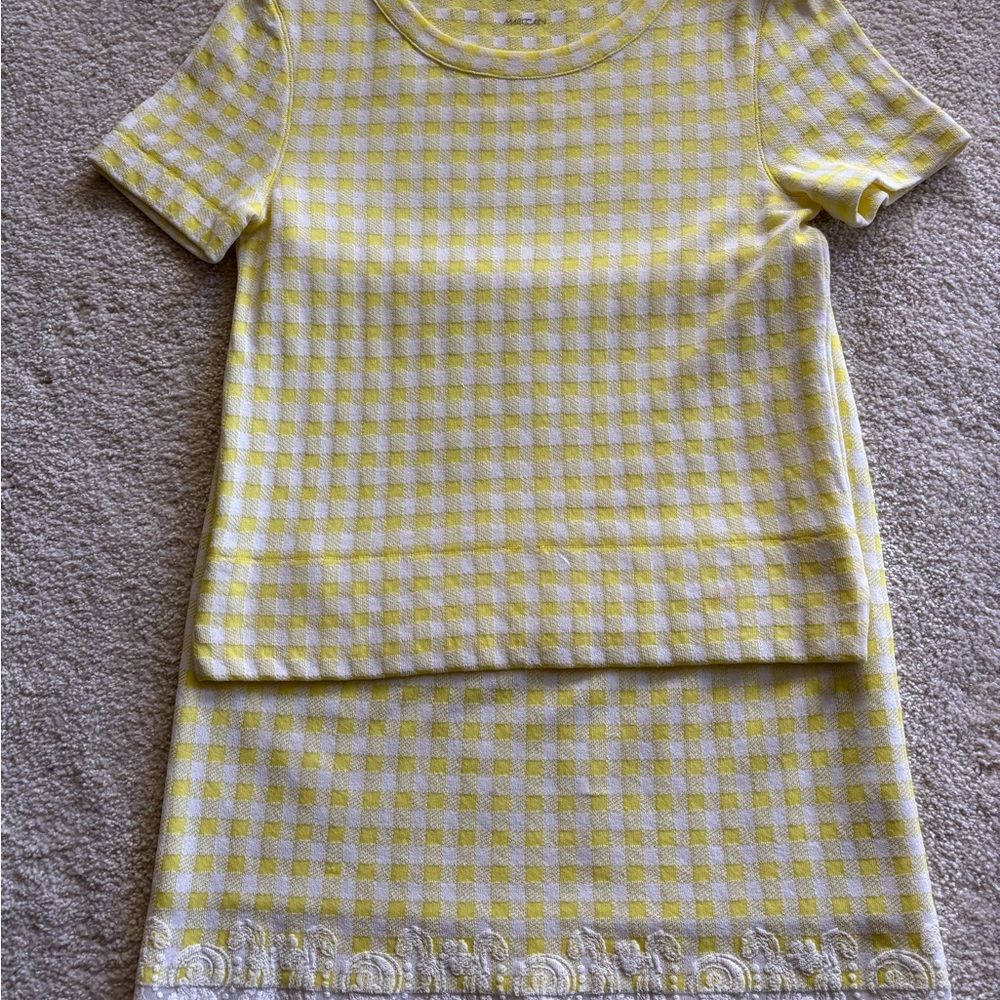 Yellow Gingham Short Sleeve Dress